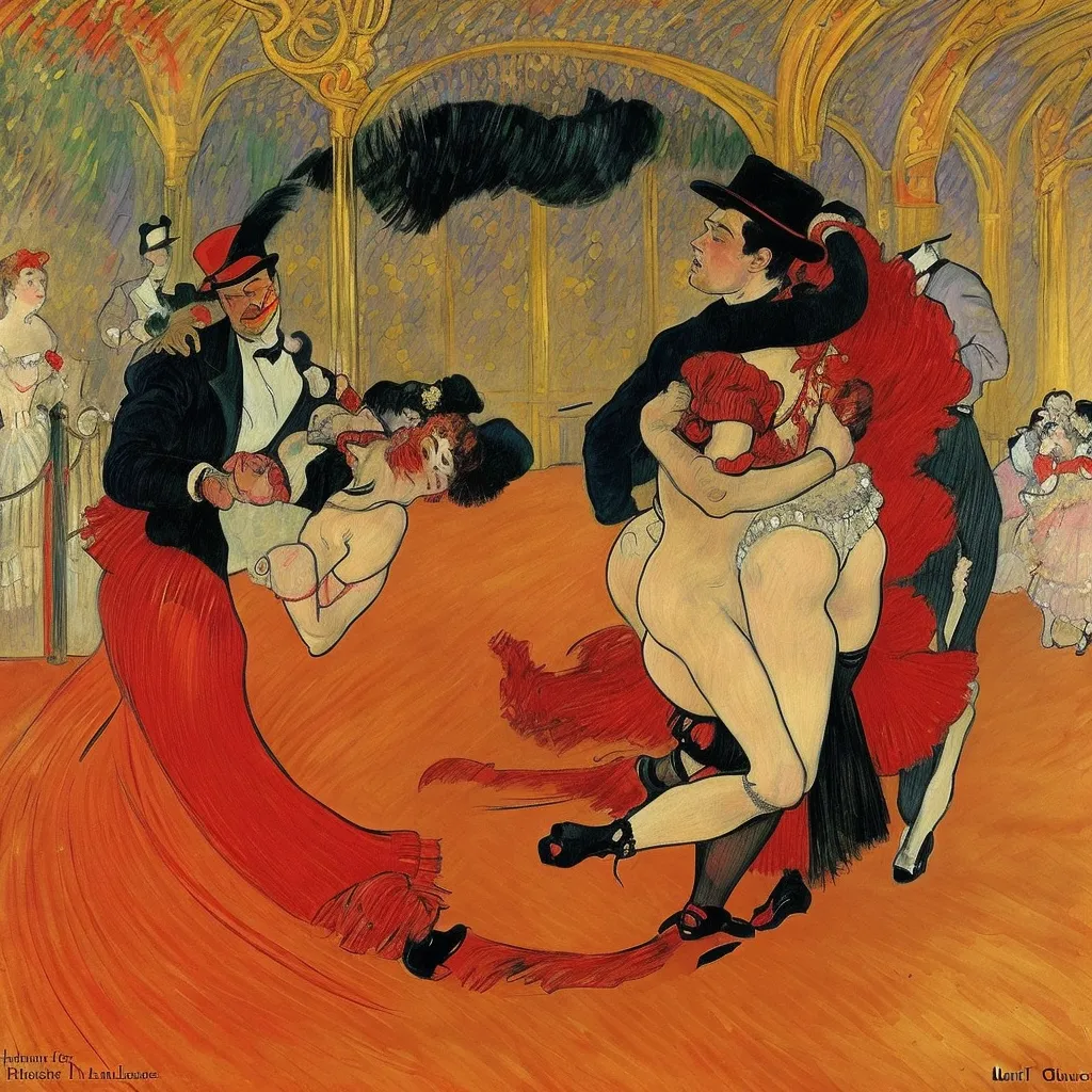 1890 - At the Moulin Rouge The Dance - Henri de Toulouse-Lautrec